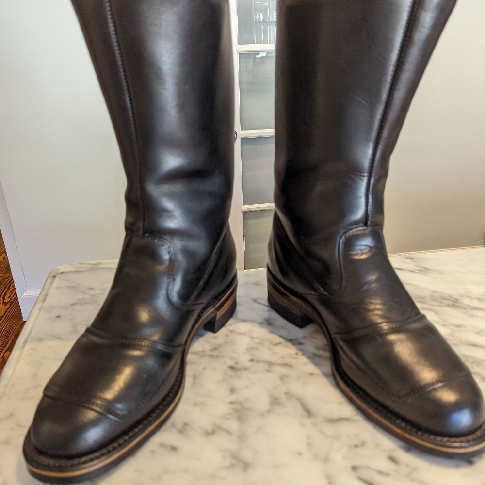 CHIPPEWA Black Odessa Leather Rally Motorcycle Biker Boots Men's 11.5 D